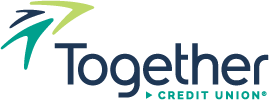 Logo of Together Credit Union featuring stylized arrows and the company name.