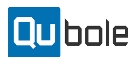 The Qubole company logo featuring the text 'Qubole' with the 'Qu' in white on a blue square background and 'bole' in black text on a white background.