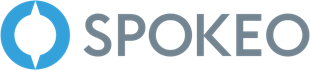 Spokeo company logo in blue and grey with text and circular mark