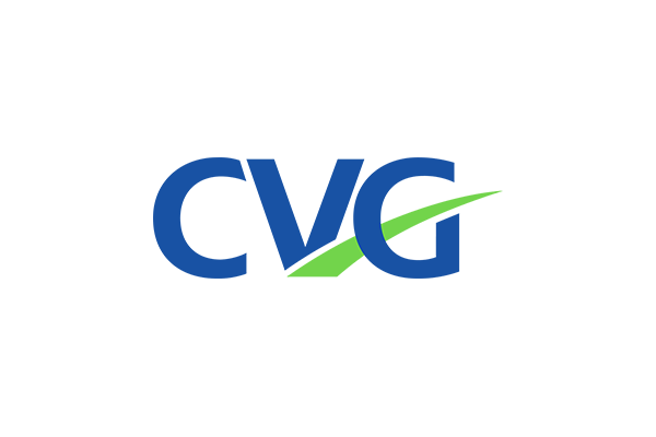 Logo for Cincinnati/Northern Kentucky International Airport (CVG), featuring the blue letters 'CVG' with a green swoosh design.