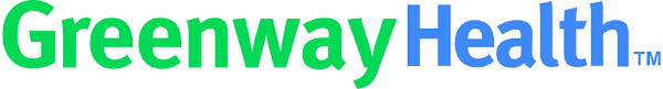 Logo for Greenway Health, featuring the company name in green and blue text.
