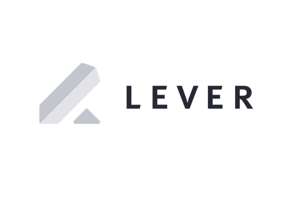 Lever company logo in a horizontal layout with dark text and a geometric icon, displayed on a white background.