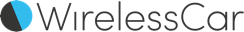 The logo of WirelessCar, featuring a stylized circular icon with a blue segment and the text 'WirelessCar' in modern font.