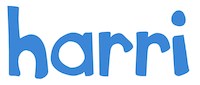 The logo for Harri, featuring the brand name in a playful blue font.