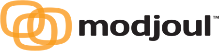 The Modjoul logo featuring interlocking orange shapes and the word 'modjoul' in black text.