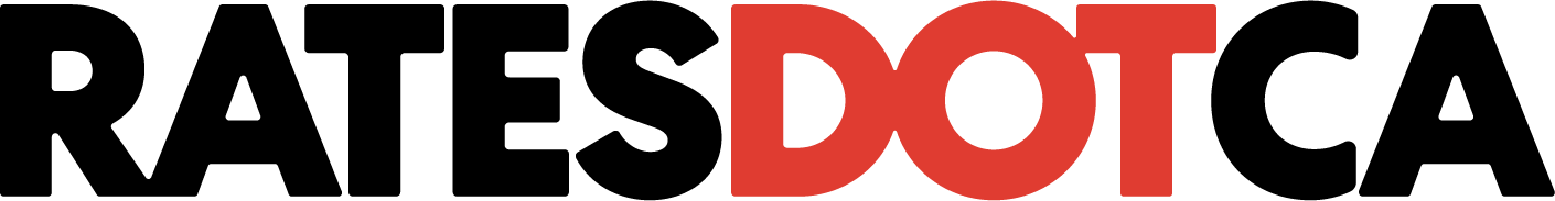RATESDOTCA logo with 'RATES' in black text and 'DOT' in bold red text on a transparent background.