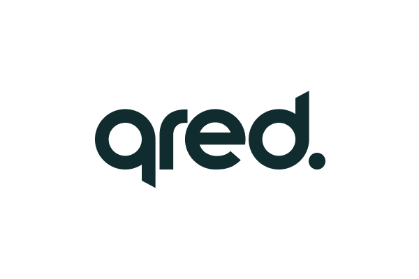 Logo of Qred with stylized lowercase lettering on a transparent background.