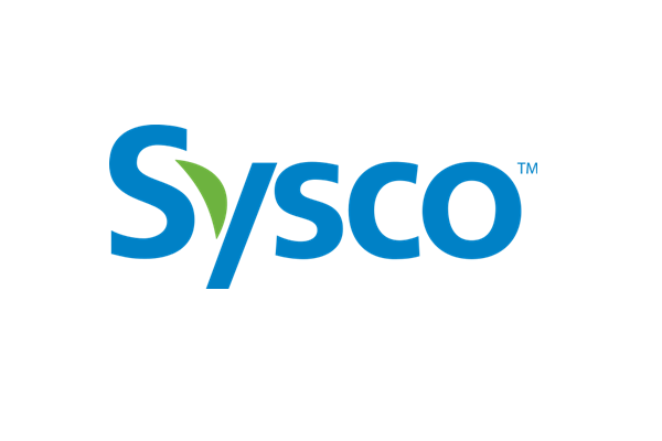 Sysco logo in blue with a green leaf accent, on a white background. Image used for a case study.