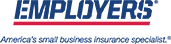 Logo of Employers Insurance in blue and red colors.
