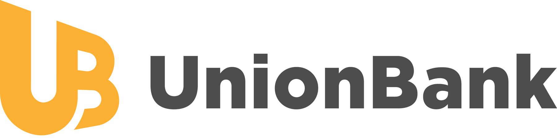 UnionBank logo in orange and grey colors on a white background.