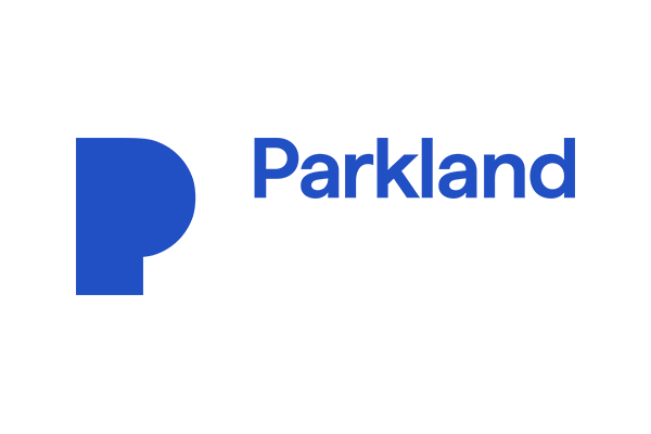 The Parkland logo featuring a bold blue 'P' with the word 'Parkland' in blue text beside it on a white background.