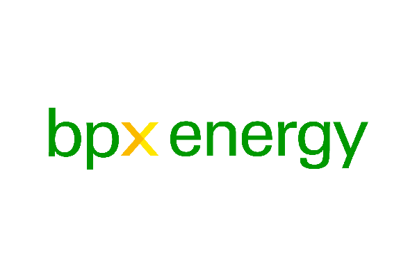 Logo for bpx energy with text in green and yellow on a white background.