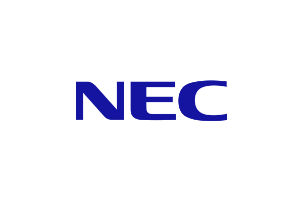 The NEC logo in blue text on a transparent background.