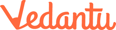 Vedantu company logo on an orange background