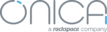 Logo of Onica, a Rackspace company, in gray and blue text.