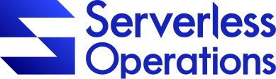 Logo for Serverless Operations featuring a stylized 'S' and the text 'Serverless Operations' in blue.