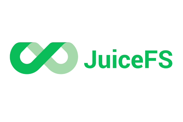 Logo for JuiceFS, featuring a green infinity symbol and the text 'JuiceFS' in green on a white background.