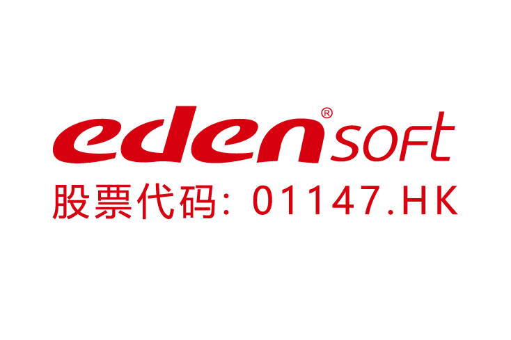 Logo of Eden Soft featuring the text 'eden soft' and the stock code '01147.HK' in Chinese.