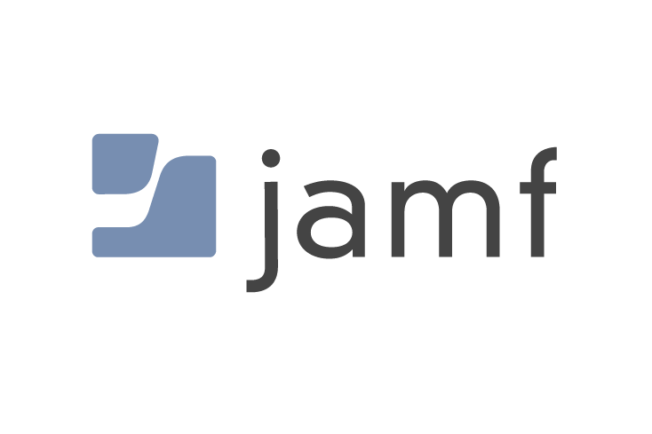 The logo for Jamf, featuring a stylized blue icon and the text 'jamf' in lowercase letters.