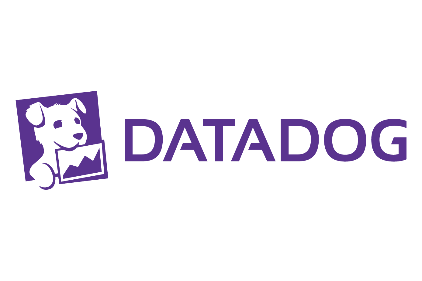 The Datadog logo featuring a stylized dog holding a chart, with the text 'Datadog' in purple.