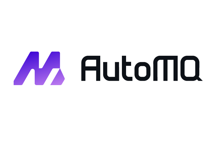 The logo for AutoMQ, featuring stylized purple and black text on a white background.