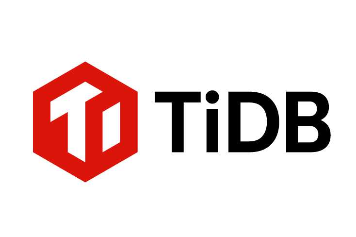 The official logo of TiDB featuring a red hexagon with a stylized 'Ti' symbol and the text 'TiDB' in bold black letters.
