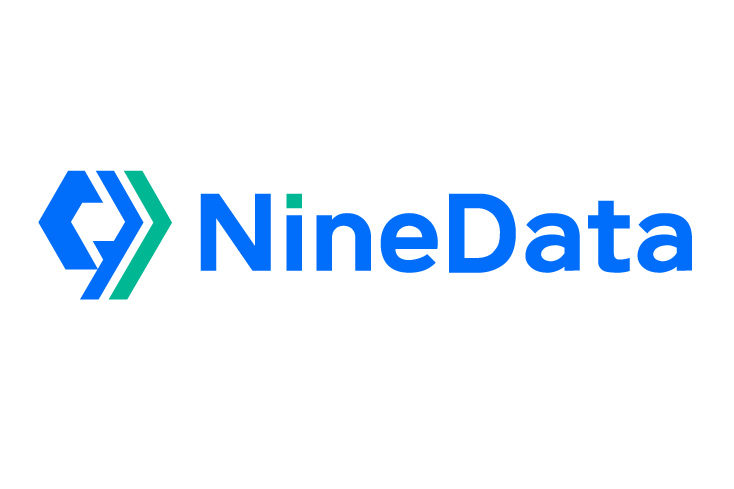 Logo of NineData featuring a blue geometric icon and the word 'NineData' in bold blue text on a white background.