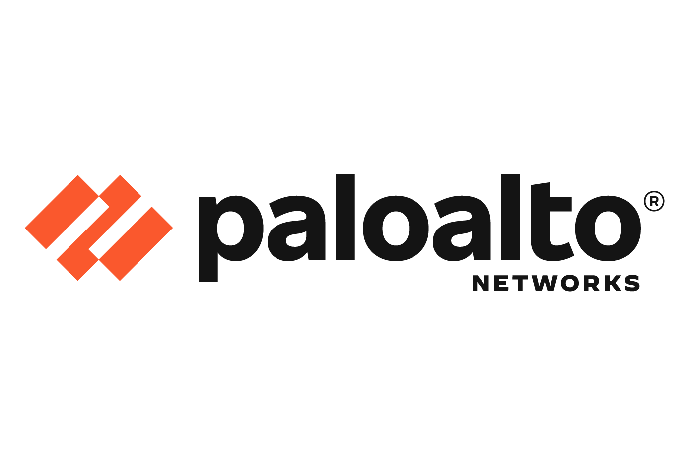 The logo of Palo Alto Networks featuring an orange symbol and the brand name in bold black text on a white background.