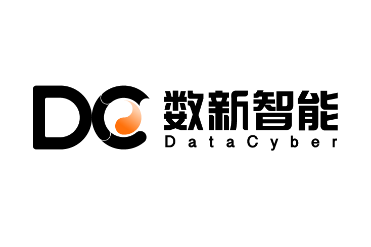 Logo featuring the text 'DataCyber' with Chinese characters 数新智能 and a stylized 'DC' graphic with an orange gradient element.