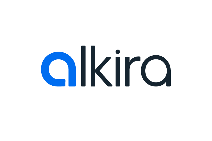 The logo of Alkira, featuring the company name in a modern sans-serif font with the first letter 'a' in blue and the remaining letters in black.