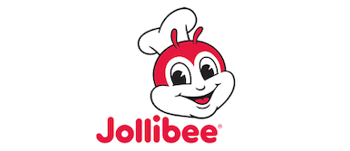 Jollibee logo featuring a smiling red bee mascot with a chef hat above the word 'Jollibee' in red text.