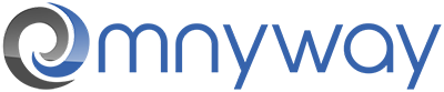 Omnyway logo in blue color on a transparent background