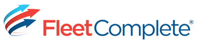Fleet Complete company logo featuring a stylized red, blue, and light blue swoosh with a star and the company name in blue text.