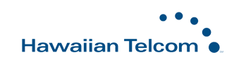 Logo of Hawaiian Telcom, featuring the company name and a series of connected dots.