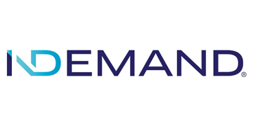 The logo of INDEMAND, featuring bold modern typography with a stylized 'IN' in light blue and the rest of the word 'DEMAND' in dark blue.