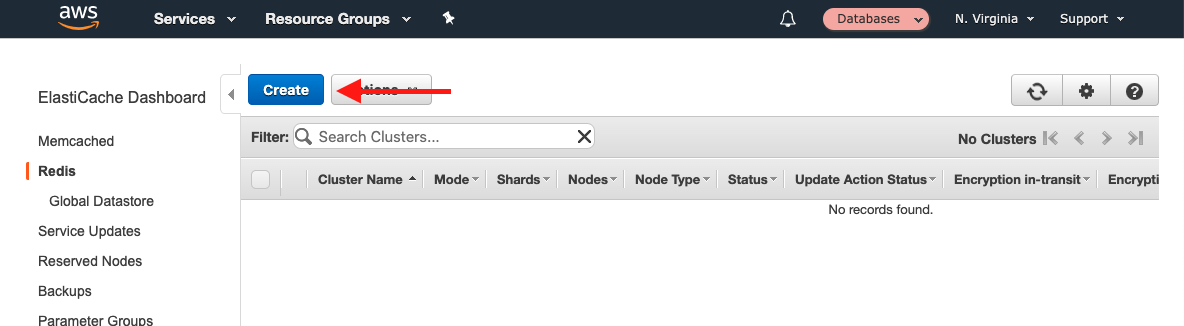Choose "Create" to begin the instance-creation wizard