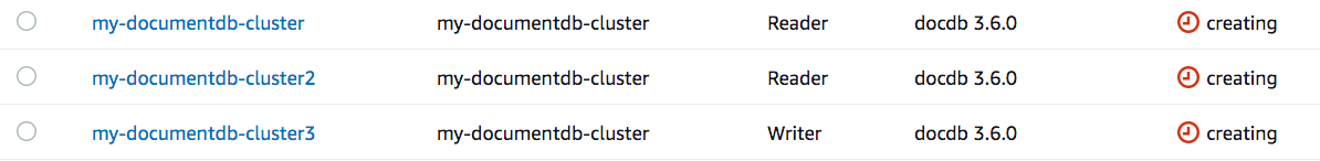 When your cluster&rsquo;s "Writer" instance shows a status of "available," move to the next module