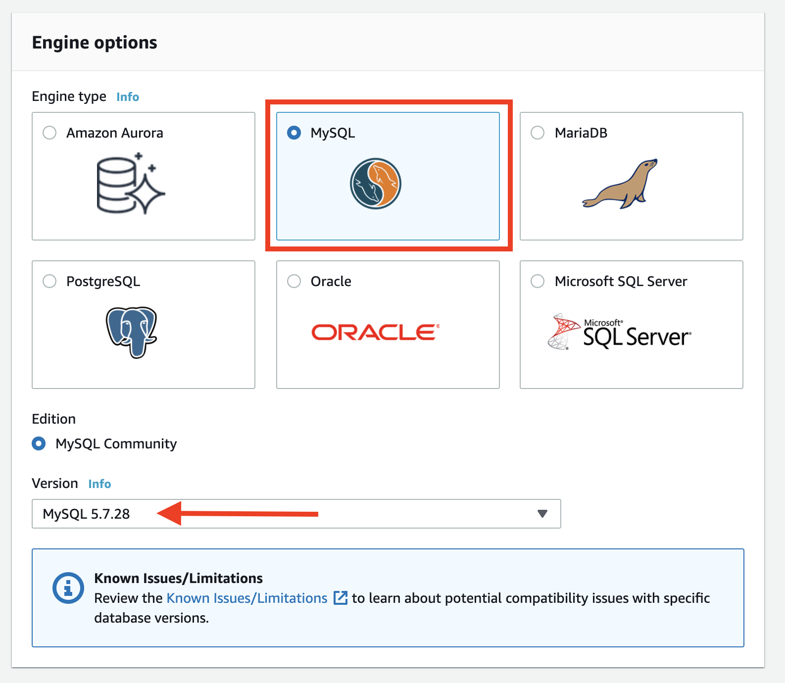 Choose the "Engine options"