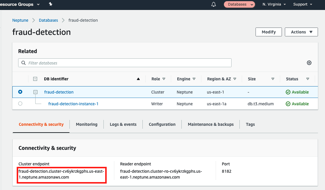 Copy the value of the "Cluster endpoint"