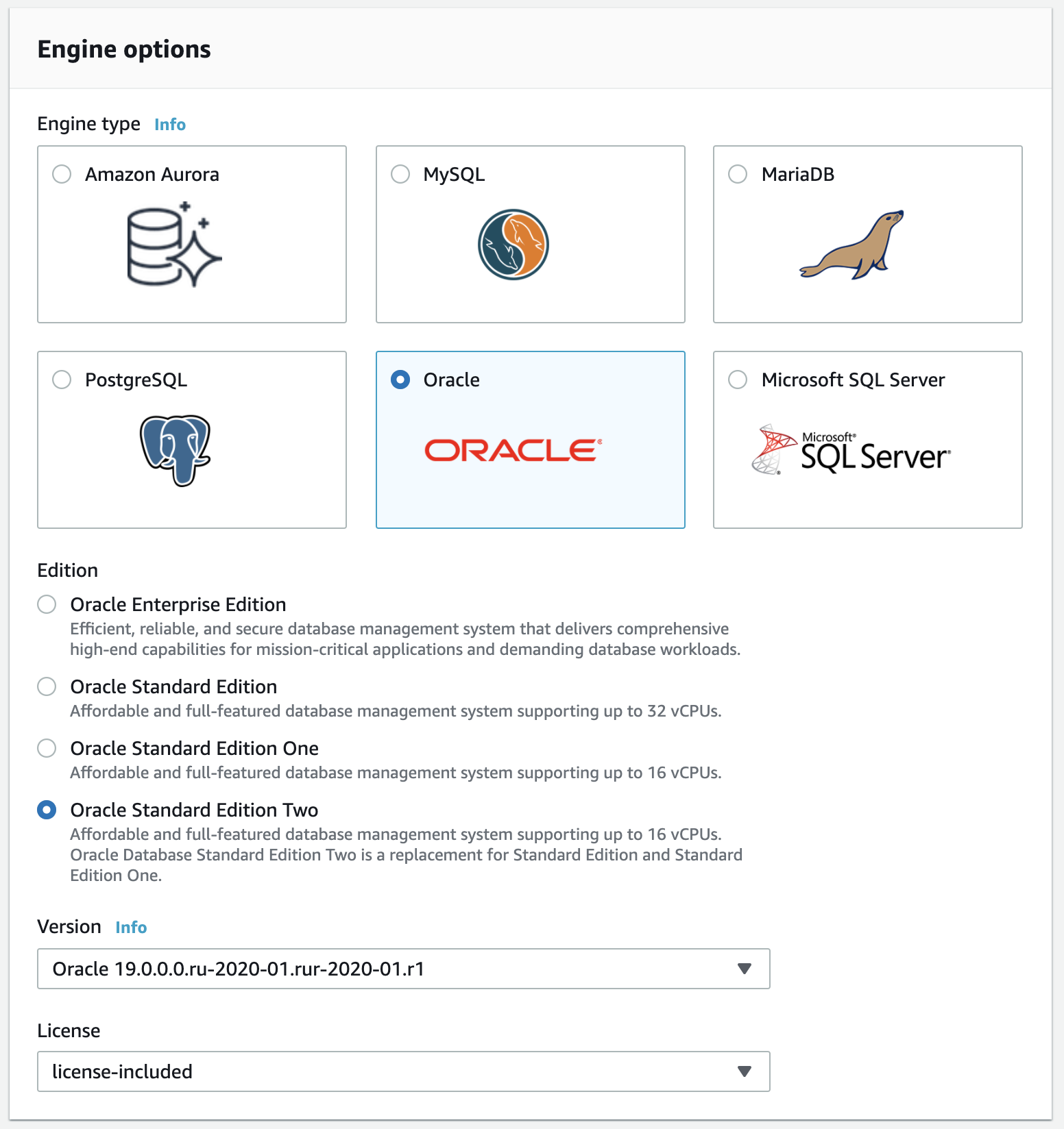 Choose the "Engine options"