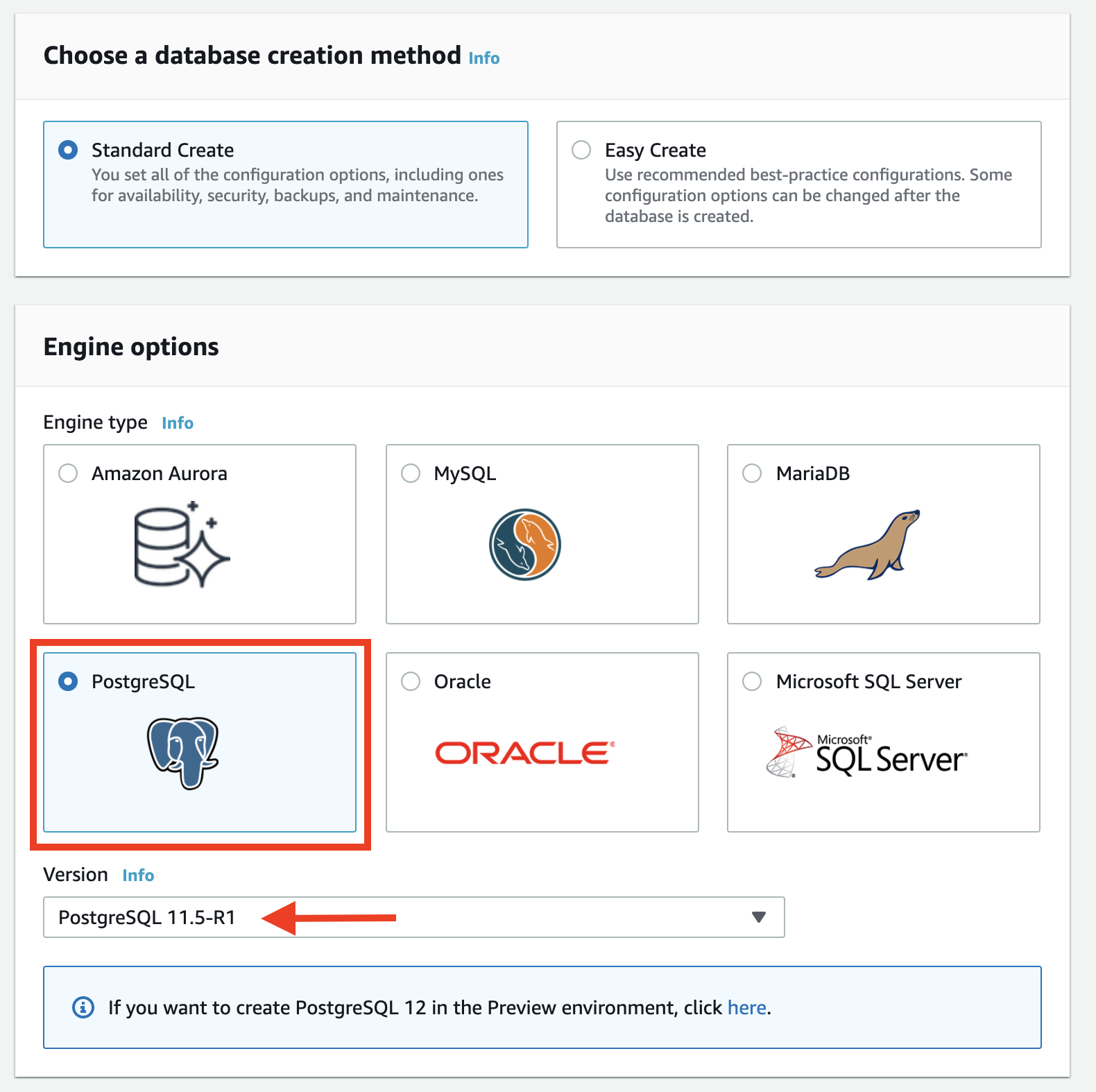 Choose the "Engine options"