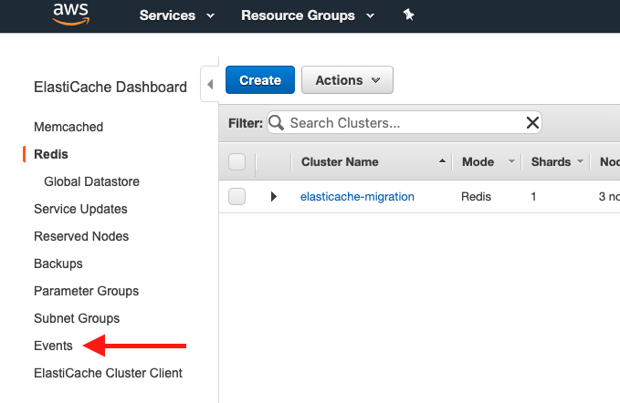 You can debug the migration process by choosing "Events" in the navigation pane