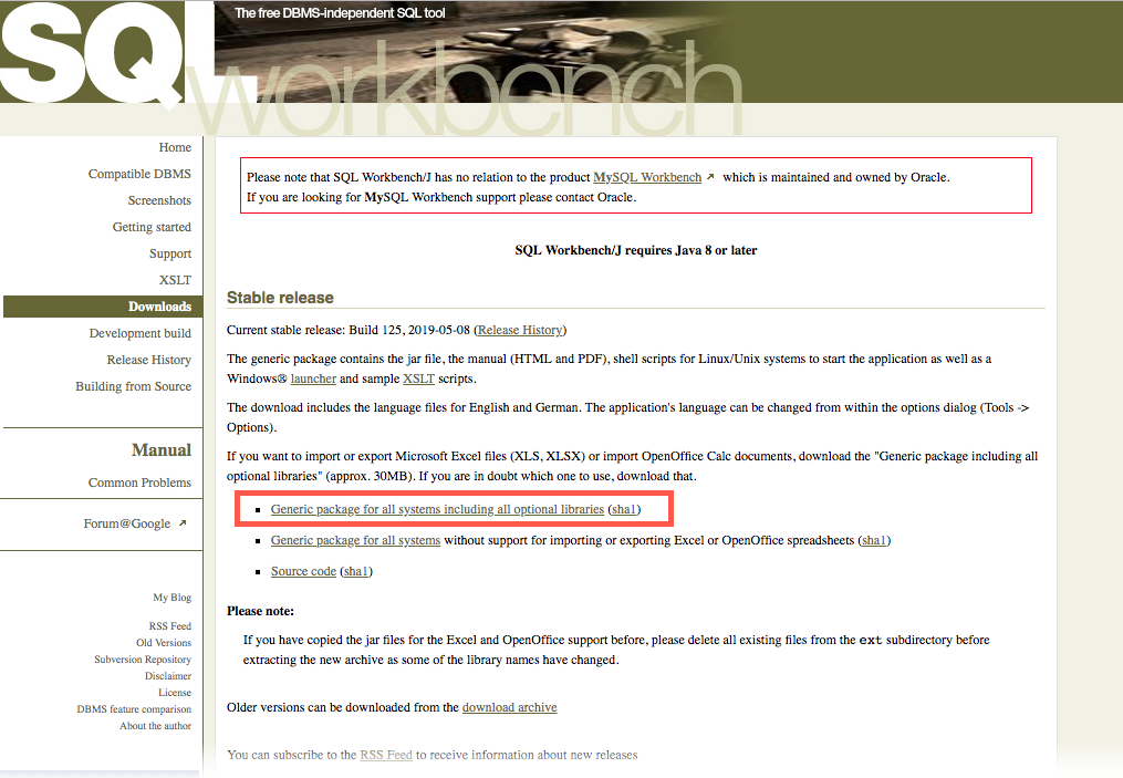 SQL Workbench 다운로드